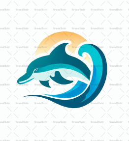 Delfin und Ozeanwelle